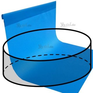 Pool Folie Innenhülle für Rundbecken 4,2 x 1,2 m Typ Überhangbiese 0,6 mm blau