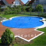 Premium Pool Package C 8-shaped Pool PROFI FAMILY 5,4 x 3,5 x 1,2 m Liner 0,8 mm blue