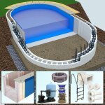 Premium Package Yapool Stone PS40 / PS25 Styrofoam Oval Pool 5,0 x 10,0 x 1,5 m