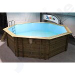 PremiumPlus+ Pool Paket Holzpool Holzschwimmbecken Bali 4,40 x 1,36 m Achteckbecken