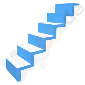 ReKu Universalpooltreppe zum nachträglichen Einbau 5 stufig, 0,6 m azurblau, Stufen weiß