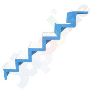 ReKu Universalpooltreppe zum nachträglichen Einbau 5 stufig, 0,6 m azurblau, Stufen weiß
