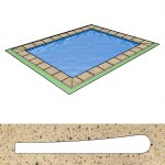 Pool Beckenrandsteine Beton Rechteckbecken 4,00 x 8,50 m wellenform sandfarben