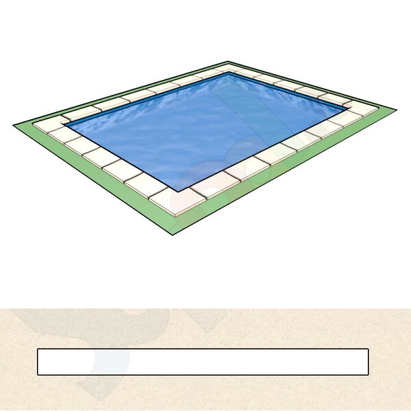 Pool Border Stones VENETIA straight for square pools 9,0 x 4,5 m white