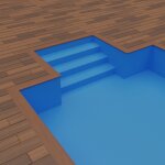 BWT Procopi Poolfolie für Treppe außen S-Liner 0,9 mm rutschfest adriablau
