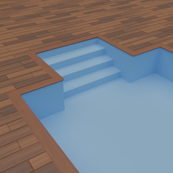 BWT Procopi Poolfolie für Treppe außen S-Liner 0,9 mm rutschfest hellblau