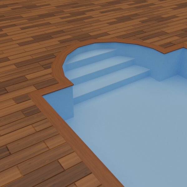 BWT Procopi Poolfolie für römische Treppe außen S-Liner 0,9 mm rutschfest hellblau