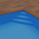 BWT Procopi Poolfolie für Ecktreppe innen S-Liner 0,9 mm rutschfest adriablau