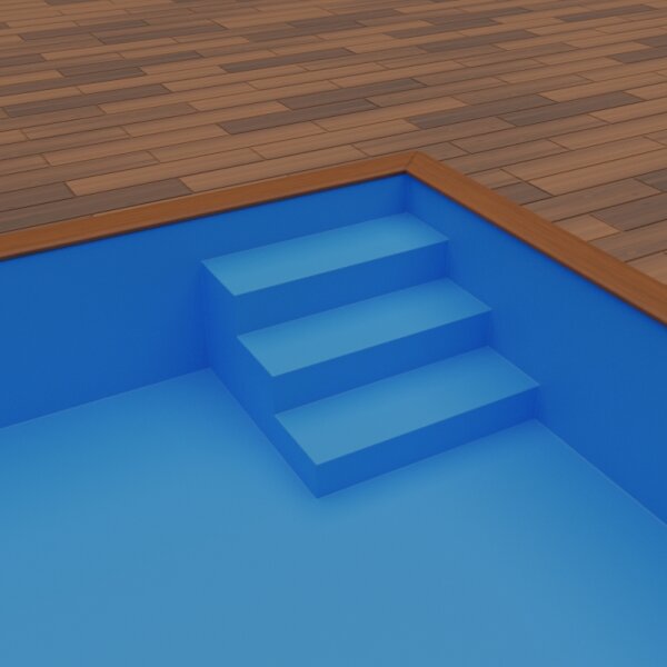 BWT Procopi Poolfolie für schmale Treppe innen S-Liner 0,9 mm rutschfest adriablau