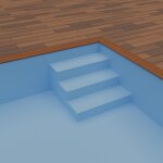 BWT Procopi Poolfolie für schmale Treppe innen S-Liner 0,9 mm rutschfest hellblau