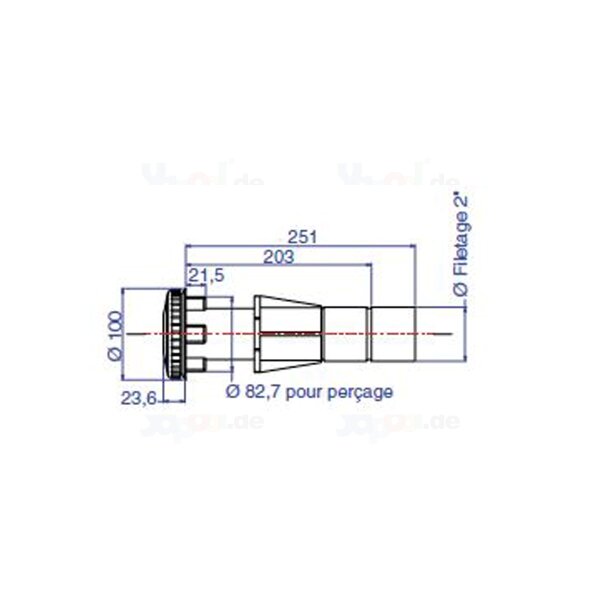 Set BWT Procopi Skimmer SL119-M + 4x Einlaufdüse + Bodenablauf Color - adriablau