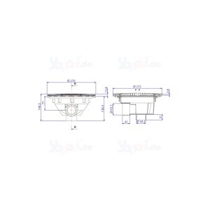 Set BWT Procopi Skimmer SL119-M + 4x Einlaufdüse + Bodenablauf Color - hellgrau