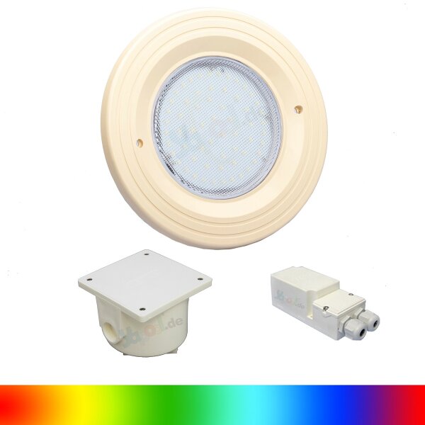 Paket 1x BWT Procopi LED Pool Scheinwerfer farbig RGB PL-06V-M - Blende sand