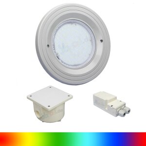 Paket 1x BWT Procopi LED Pool Scheinwerfer farbig RGB PL-06V-M - Blende hellgrau