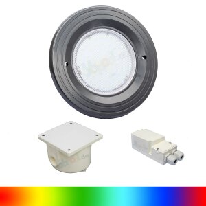 Paket 1x BWT Procopi LED Pool Scheinwerfer farbig RGB PL-06V-M - Blende dunkelgrau