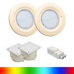 Paket 2x BWT Procopi LED Pool Scheinwerfer farbig RGB PL-06V-M - Blende sand