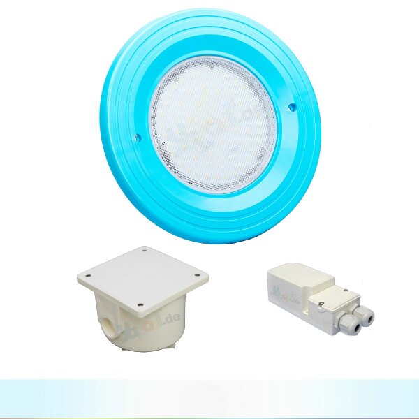 Paket 1x BWT Procopi LED Pool Scheinwerfer weiß - PL-07V-M - Blende adriablau