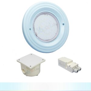 Paket 1x BWT Procopi LED Pool Scheinwerfer weiß - PL-07V-M - Blende hellblau