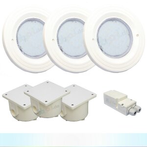 Paket 3x BWT Procopi LED Pool Scheinwerfer weiß - PL-07V-M - Blende weiß