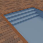 BWT Procopi Poolfolie für breite Treppe innen S-Liner 0,9 mm rutschfest graublau