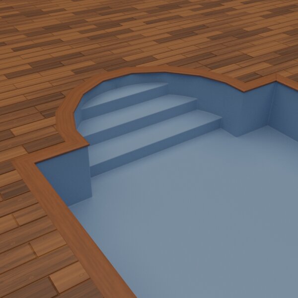 BWT Procopi Poolfolie für römische Treppe außen S-Liner 0,9 mm rutschfest graublau