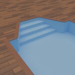 BWT Procopi Poolfolie für trapezförmige Treppe außen S-Liner 0,9 mm rutschfest hellblau