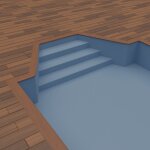 BWT Procopi Poolfolie für trapezförmige Treppe außen S-Liner 0,9 mm rutschfest graublau