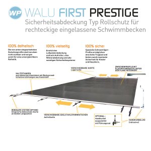 Walter Walu Pool Prestige Rollschutzabdeckung 3,6 x 7,6 m rechteckig Azurblau