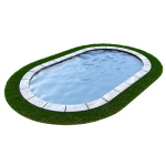 Pool Beckenrandsteine Kiruna Shadow Grey Naturstein Hellgrau Ovalbecken 5,0 x 10,0 m