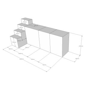 TRENDSTONE Pooltreppe VARIOFIT 58 cm mit Sitzbank für Breite 3,0 m