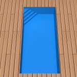 Fastline Yapool Stone Profi PS40 Styropor Pool Rechteckpool 6,0 x 3,0 x 1,5 m blau mit Ecktreppe