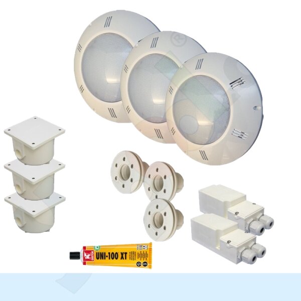 Paket 3x Seamaid Maxi LED Scheinwerfer Poolscheinwerfer weiß 1360 lm