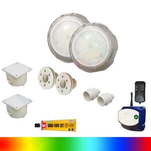 Paket 2x Seamaid Mini LED Scheinwerfer Unterwasserscheinwerfer RGB 120 lm