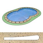 Pool Beckenrandsteine Beton Achtformbecken 5,00 x 8,55 m wellenform sandfarben