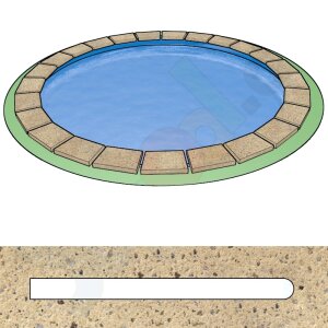 Pool Border Stones Concrete Round Pool 4,0 m straight...