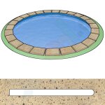 Pool Border Stones Concrete Round Pool 4,0 m straight sand coloured
