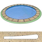 Pool Border Stones Concrete Round Pool 5,0 m wave shaped sand coloured