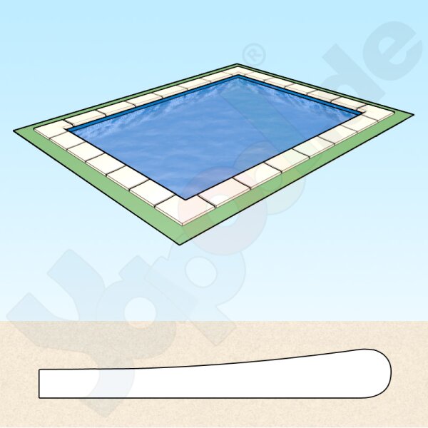 Pool Border Stones Gush stone flat Square Pool 6,0 x 3,0 m white
