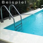 Pool Beckenrandsteine Schwallstein flach Rechteckbecken 7,0 x 3,5 m weiß