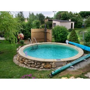 Yapool Stone PS25 Styropor Pool Schwimmbecken Rundbecken Rundpool  5,0 x 1,5 m