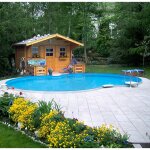PROFI 8-shaped pool FAMILY+ 7,25 x 4,6 m 1,2 m - Inner liner 0,8mm - Colour: adriablue - with aluminium combi-handrail