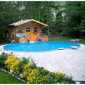 PROFI 8-shaped pool FAMILY+ 6,25 x 3,6 m 1,5 m - Inner liner 0,8mm - Colour: adriablue - with aluminium combi-handrail