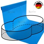 Pool Liner for 8-shaped Pools 5,25 x 3,2 x 1,5 overhanging seam 0,8 blue