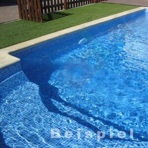 ElbeBlueline Schwimmbadfolie SBGD160 Zuschn. 1,65m x lfm gewebeverst. blaumosaik