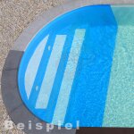 Dom Composit Pooltreppe Römische Treppe Classic 5 stufig, 3,0 m französisch blau