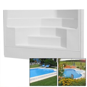 Dom Composit Pool Stairs Corner Stairs 4 steps, 2,0 x 2,0 x 1,5 m white