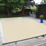 Bar supported safety cover Walu Pool Starlight 3,4 x 5,4 m sand square