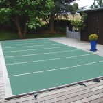 Bar supported safety cover Walu Pool Starlight 3,4 x 5,4 m light green square