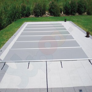 Bar supported safety cover Walu Pool Evolution 4,4 x 9,4 m grey square