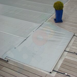 Bar supported safety cover Walu Pool Starlight 4,4 x 9,4 m grey square